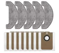 13Pcs Vacuum Parts For MONSGA MS1 MAX Robot Vacuum Accessories, 5 Microfiber Mop Pads & 8 Dust Bags For MONSGA, Mop Cloth + Dust Bags Kit