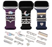 13PCS Watch Band Charms, Upgrade Your Watch Strap with Stylish Decorative Rings Loops Compatible with Apple Watch Bands 45mm 44mm 42mm 41mm 40mm, Cute Watch Accessories for iWatch Series 8 7 6 5 4 3 2