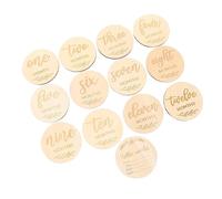 13pcs Wooden Baby Cards Newborn Discs Chic Photo Props | Smooth Edges, Month Milestone Keepsakes, Baby Photo Props for Lovely Shoots, Unique Disc Design