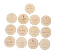 13Pcs Wooden Growth Milestone Cards for Newborns Beautiful Natural Design Memory Props for Monthly Photos and Commemorating Growth Moments