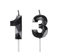13rd Birthday Candles, Number 13 Candle, Black Candles, Birthday Candle for Cake, Happy Birthday Candle, Cake Candles Cake Topper Decorations for Birthday Party Wedding Anniversary Celebration Supply