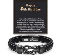 13th 16th 17th 18th 21st Birthday Gifts for Boys Him Male, Happy Birthday Leather Bracelet Gifts for 13 16 18 21 Year Old Boy Male Man Son Grandson Nephew Brother Friend with Sweet Birthday Card, 8.2