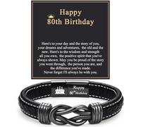 13th 16th 17th 18th 21st Birthday Gifts for Boys Him Male, Happy Birthday Leather Bracelet Gifts for 13 16 18 21 Year Old Boy Male Man Son Grandson Nephew Brother Friend with Sweet Birthday Card, 8.2