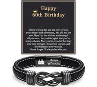 13th 16th 17th 18th 21st Birthday Gifts for Boys Him Male, Happy Birthday Leather Bracelet Gifts for 13 16 18 21 Year Old Boy Male Man Son Grandson Nephew Brother Friend with Sweet Birthday Card, 8.2