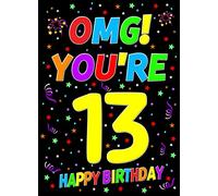 13th Birthday Card (OMG) - from Friend Family Greeting Gift Keepsake Blank Inside Premium Quality Envelope Included UK Seller