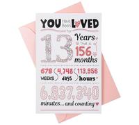 13th Birthday Card with Envelope You've Been Loved For 13 Years Card 13th Birthday Gifts for Women Sweet 13th Birthday Greeting Card 13th Anniversary Decorations Card for Friends Granddaughter Niece