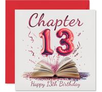 13th Birthday Cards for Boys Girls - Start of Another Chapter - Happy Birthday Card for 13 Year Old Boy Girl Niece Son Brother Granddaughter, 145mm Bday Greeting Cards