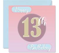 13th Birthday Cards for Girls - Sewing Stitch - Happy Birthday Card for 13 Year Old Girl Granddaughter Niece Daughter Cousin, 145mm Bday Greeting Cards