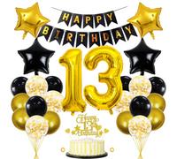 13th Birthday Decoration Boy Girl Balloon 13th Birthday Decoration Black Gold Birthday Decoration 13 Years Man 13 Balloon Gold 13 Years Birthday Decoration Man Decoration 13th Birthday Girl Boy