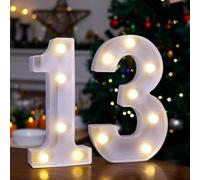 13th Birthday Decoration Light Up Letters, Battery Powered LED Numbers Marquee Number Sign for Sweet 13th Party Home Decor Night Light