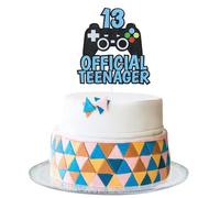13th Birthday Decorations for Boys Official Teenager Cake Topper Decorations Glitter Game Themed Cake Topper Cheers To 13 Years Old Birthday Cake Decoration for Kids Gaming Birthday Fans Party Favors