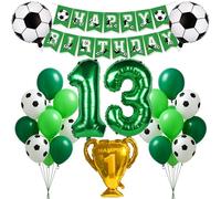 13th Birthday Decorations Set Football Birthday Decorations Balloon Decor Photo Backdrop for Boys Girls Tweens Turning 13 Age 13 Football Party Official Teenager Party Supplies Celebration Decor
