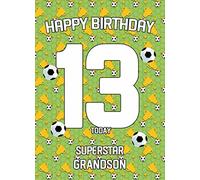13th Birthday Football Card for Grandson