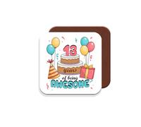 13th Birthday Gift - Coaster - 13 Years of Being Awesome - Giftset - Made by MUGGZ in The UK