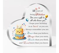 13th Birthday Gift for Her Him Girls Boys Acrylic Plaques 13-Year-Old Inspirational Heart Desk Signs Son Daughter Friends Personalised Teens Happy Thirteenth Birthday Present Idea Appreciate Keepsakes