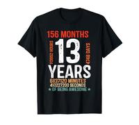 13th Birthday Gifts 13 Years Old 156 Months Retro Vintage Value Graphic T-Shirt