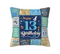 13th Birthday Gifts for Boys, 13th Birthday Decorations for Boys, 13 Year Old Boy Gifts, 13 Year Old Boy Birthday Gift Ideas, Birthday Gifts for 13 Year Old Boys Throw Pillow Covers 18×18 Inches
