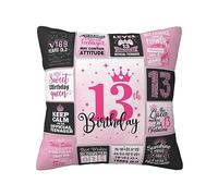 13th Birthday Gifts for Girls, Birthday Gifts for 13 Year Old Girl, 13 Year Old Girl Birthday Gift Ideas, 13 Yr Old Girl Presents, 13th Birthday Decorations for Girls Throw Pillow Covers 18x18 Inch