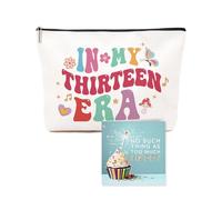 13th Birthday Gifts for Girls, Exquisite Makeup Bag & Blessing Card - 13th Birthday Gift Set for Her, Daughter, Best Friend or Sister