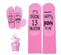 13th Birthday Gifts For Girls Fluffy Socks Fillers Present Unusual Warm Comfortable Bed Socks Comfortable Stockings Funny Stocking for 13 Year Old Girl for Kids Cupcake-Packaged Sock,for Daughter