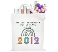 13th Birthday Gifts for Girls Sweet Canvas Tote Bag for 13 Year Olds Girl, Funny Gift for Teenagers Turning 13 Shopping Shoulder Bag