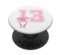 13th Birthday Girl Coquette Pink Bows Thirteenth Years Old PopSockets Adhesive PopGrip