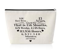 13th Birthday Makeup Bag Gifts for Girls Best Sister Friends Teen Girl Bestie Birthday Gift Ideas for 13 Year Old Girl Daughter Granddaughter 2011 Birthday Double Side Zipper Cosmetic Travel Pouch