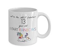 13th Birthday Mug - Unicorn I’m Most Fabulous Fart Rainbow - Funny Congratulations Happy 13 Year Old Th Thirteenth Coffee Gift Cup s for Girls Women