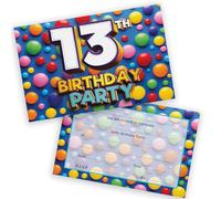 13th Birthday Party Invitations Teenager - Candy Sweets Chocolate 20 Pack - Childrens Birthday Invitations for Boys/Girls A6 Bday Party Invites Invitation Cards with Folding Envelopes