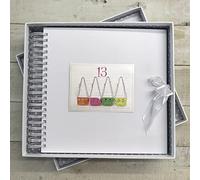 13TH Birthday. Special Occasion. Card & Memory Book. NEON SATCHELS Design. Hand Finished by WHITE COTTON CARDS (NS13C)