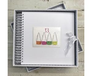 13TH Birthday. Special Occasion. Card & Memory Book. NEON SATCHELS Design. Hand Finished by WHITE COTTON CARDS (NS13C)