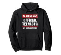 13th Birthday Warning Official Teenager May Contain Attitude Pullover Hoodie