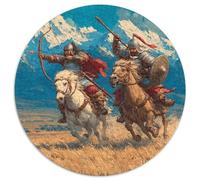 13th Century Mongol Archers Jigsaw Puzzles Challenge Toy Educational Games Home Decoration for Adults& Teenager Age 14 Years Up 1000pcs (67.5x67.5cm)