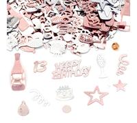 13th Happy Birthday Confetti Pink & Silver Party Decorations Table Décor Foil Metallic Glitz Table Scatter Sprinkles Cards Sprinkles Women Gifts Y3FSRZX (13th)