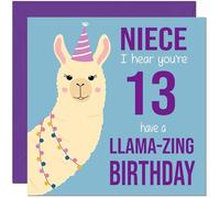 13th Niece Llama Birthday Card - Llamazing - Funny Llama Nieces Birthday Card for 13 Year old teenage Kids thirteen, thirteenth