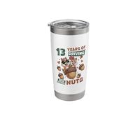 13th Wedding Anniversary 13 Years Couple Matching Squirrel Stainless Steel Insulated Tumbler