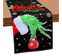 13x108Inch Christmas Table Runner, Christmas Decorations Elf Party Decor Merry Christmas Table Runner for Xmas Holiday Kitchen Dining Table Decoratio