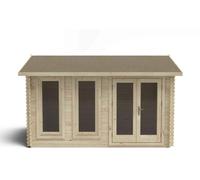 Forest Chiltern Apex Roof Double Glazed Log Cabin (24kg Felt & Underlay) 4.0m x 3.0m Natural Timber (Installed)