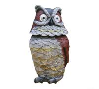 13x12x21cm Solar Owl Lamp Automatic Illumination | Auto on at dusk, off at dawn, resin build, garden patio decor, energy saving solar power