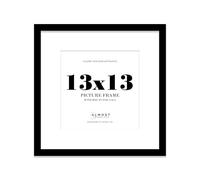 13x13 Black Picture Frame with Mount for 11x11 Photos, Prints - Modern Square Wall Frame, 1 Pack
