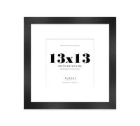 13x13" Black Square Frame With Mount for 10x10" Pictures 28mm Edge Frame Display with Wall Hooks, 1 Pack
