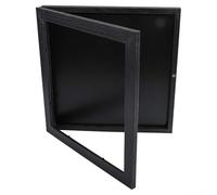 13x13 Inch T-Shirt Display Frame with UV-Resistant Acrylic Cover and Anti-Folding Cardboard Support - Black Wooden-Look Jersey Frame for Home or Office Decor