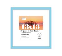 13X13" Light Blue Picture Frame - 13X13" Square Frame With 11X11" Mount For 13X13"/11X11" Pictures Moderrn Style Thin Edge, 1 Pack