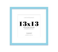 13x13 Light Blue Picture Frame with Mount for 11x11 Photos, Prints - Modern Square Wall Frame, 1 Pack