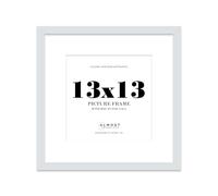 13x13 Light Grey Picture Frame with Mount for 11x11 Photos, Prints - Modern Square Wall Frame, 1 Pack