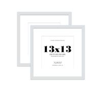 13x13 Light Grey Picture Frame with Mount for 11x11 Photos, Prints - Modern Square Wall Frame, Set of 2