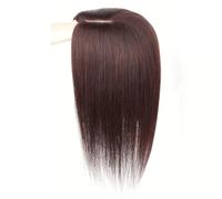 13x15 cm Human Hair Toppers for Women, 20 inch 7x10 cm Handtied Lace Base Clip in Hairpieces 75 g(Dark brown)