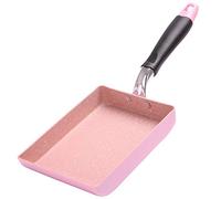13x18cm Japanese Style Tamagoyaki Frying Pan - Non-Stick Egg Rolls and Steak Pan for Gas and Induction Cookers - Pancake Pot (Pink)
