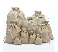 (13x18cm) Natural Jute Drawstring Bags Stylish Hessian Burlap Wedding Favor Holder Gift Bag Pouch For Coffee Bean Candy