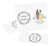 13x18cm Personalised Wedding Favor Paper Bags, Custom Print Name, Date or Logo Kraft Paper Bags for Weddings Thank You Gifts Candy Buffet, Party, Treat Sweet Cookie for Guest Decorating (White)